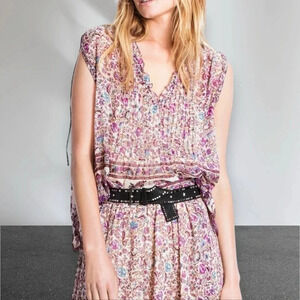 Zadig & Voltaire Thym Print Silky Top in Lilas Size XS